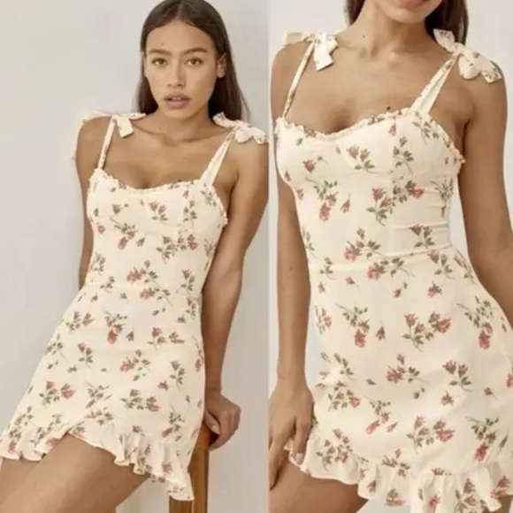 Reformation Dresses & Skirts - REFORMATION Christine Florence Pink Floral Mini Dress